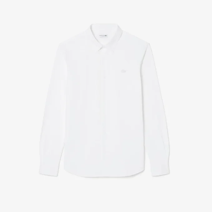 Slim fit overhemd van katoenmix