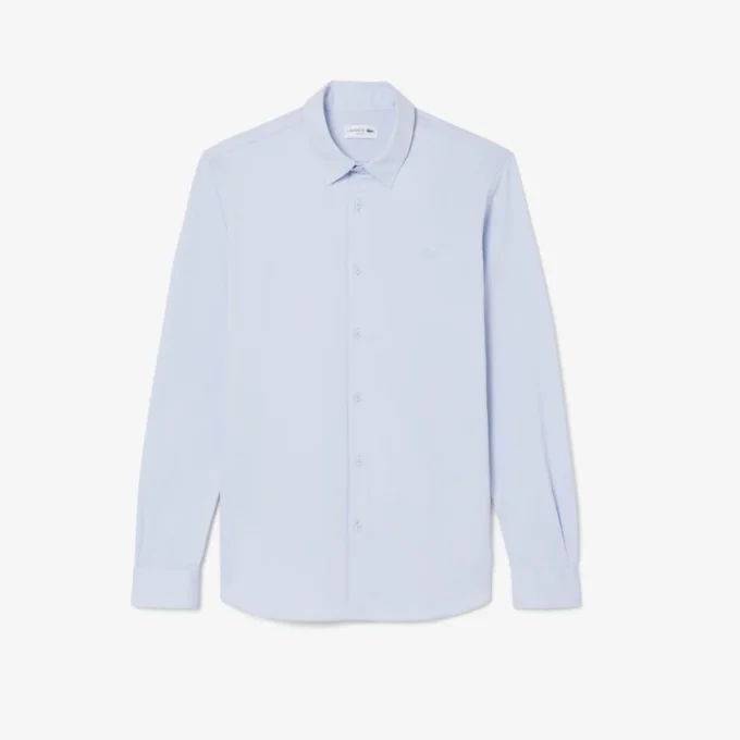 Slim fit overhemd van katoenmix