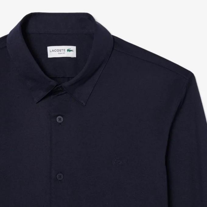 Slim fit overhemd van katoenmix