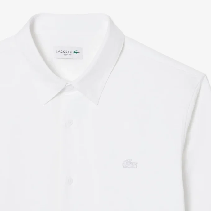 Slim fit overhemd van katoenmix