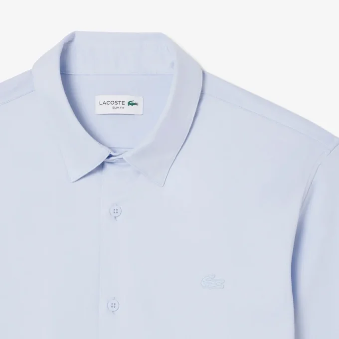 Slim fit overhemd van katoenmix