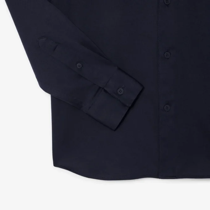Slim fit overhemd van katoenmix