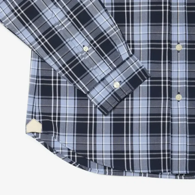 Slim fit overhemd van stretchpopeline met ginghamprint Slim fit overhemd van stretchpopeline met ginghamprint