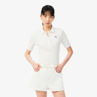 Slim fit Pointelle L.12.D-Polo voor dames
