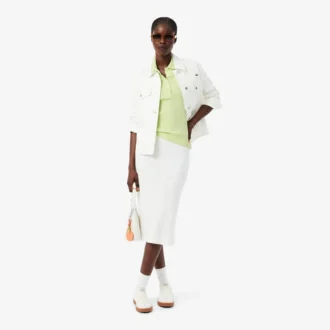 Slim fit Pointelle L.12.D-Polo voor dames