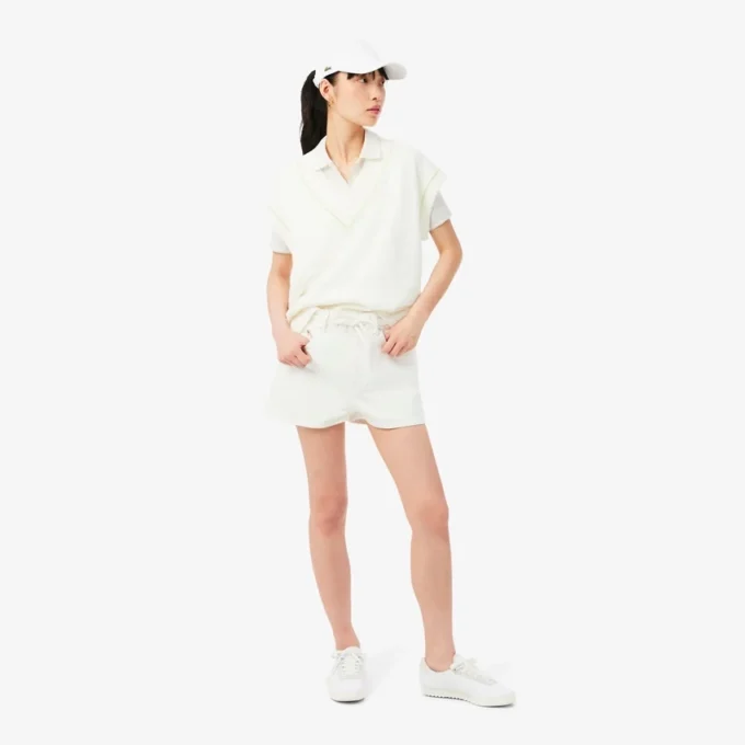 Slim fit Pointelle L.12.D-Polo voor dames