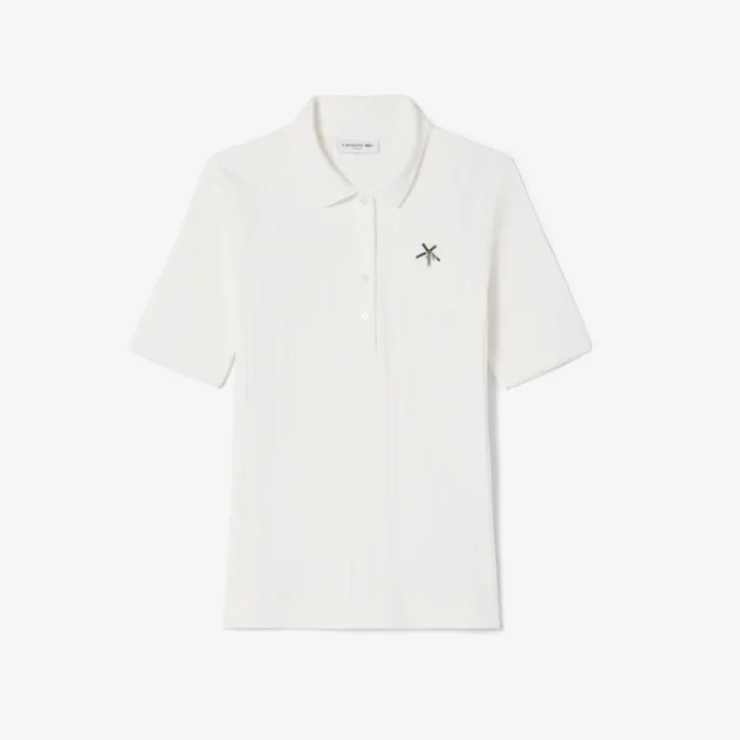 Slim fit Pointelle L.12.D-Polo voor dames