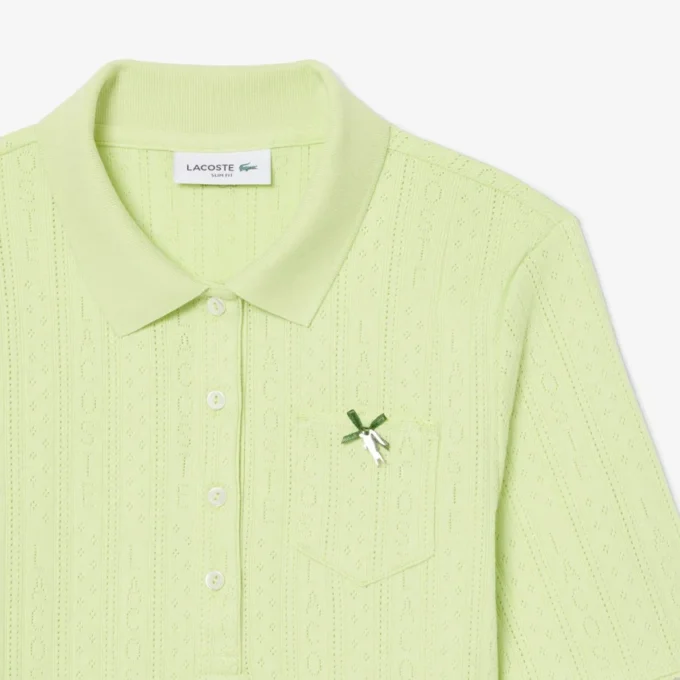 Slim fit Pointelle L.12.D-Polo voor dames