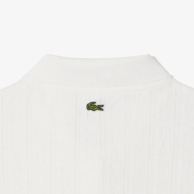 Slim fit Pointelle L.12.D-Polo voor dames