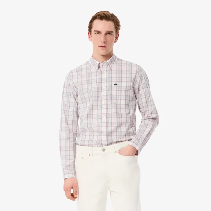 Slim fit stretch geruit herenoverhemd Slim fit stretch geruit herenoverhemd