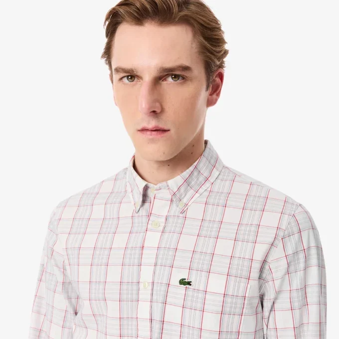 Slim fit stretch geruit herenoverhemd Slim fit stretch geruit herenoverhemd