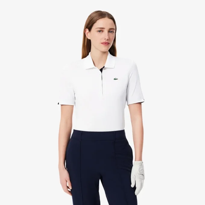 Slim fit stretch golfpolo met UV-bescherming voor dames
