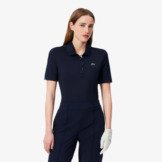 Slim fit stretch golfpolo met UV-bescherming voor dames