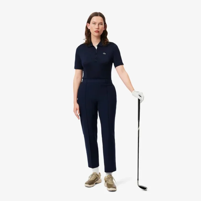 Slim fit stretch golfpolo met UV-bescherming voor dames