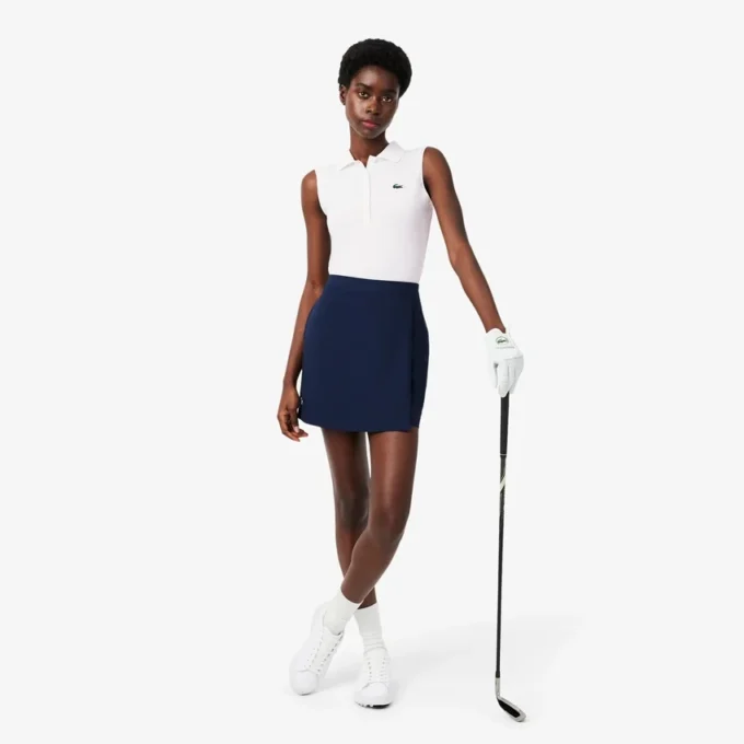 Slim fit stretch golfpolo met UV-bescherming voor dames