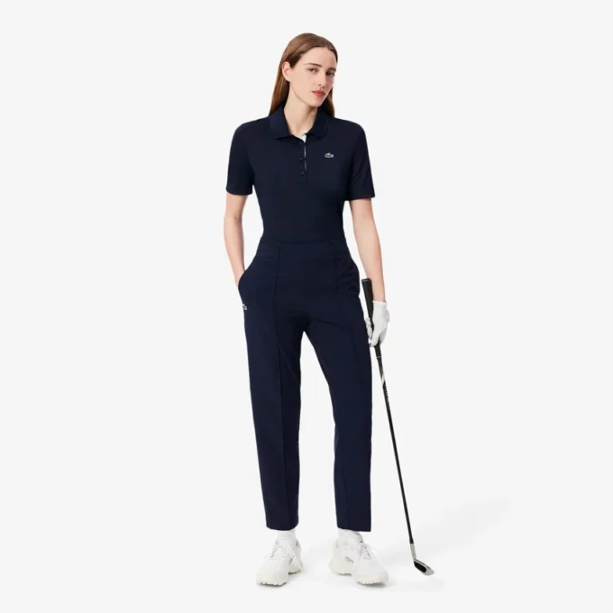 Slim fit stretch golfpolo met UV-bescherming voor dames