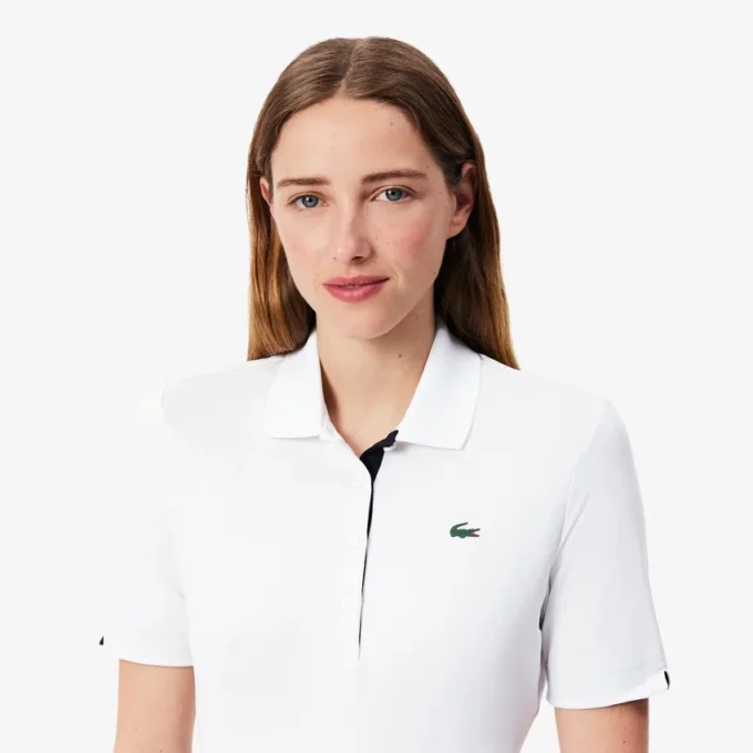 Slim fit stretch golfpolo met UV-bescherming voor dames