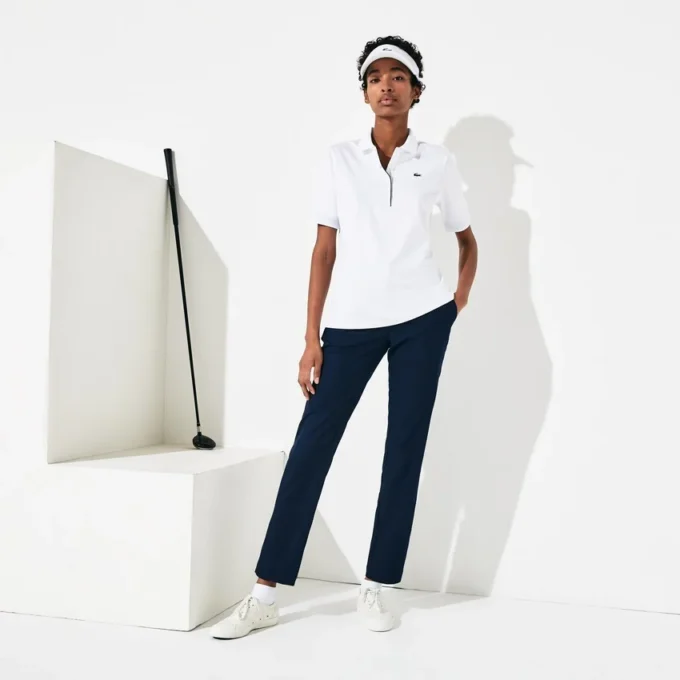 Slim fit stretch golfpolo met UV-bescherming voor dames