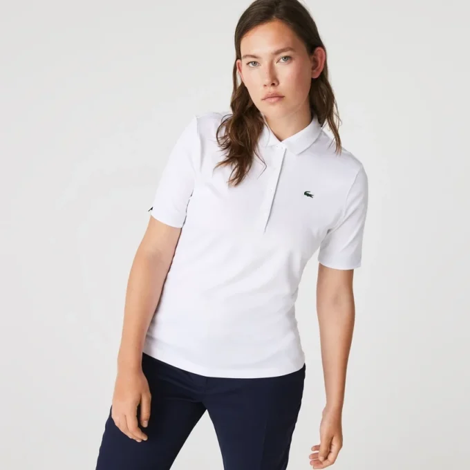 Slim fit stretch golfpolo met UV-bescherming voor dames