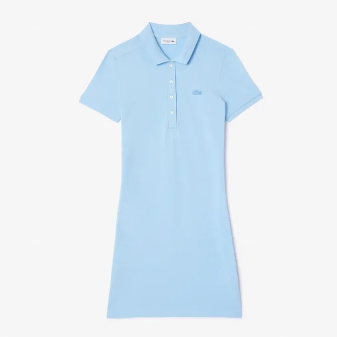 Slim fit stretch mini piqué Polo jurk voor dames