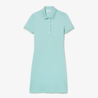 Slim fit stretch mini piqué Polo jurk voor dames