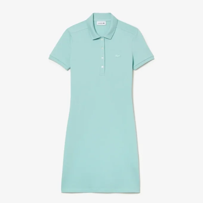 Slim fit stretch mini piqué Polo jurk voor dames