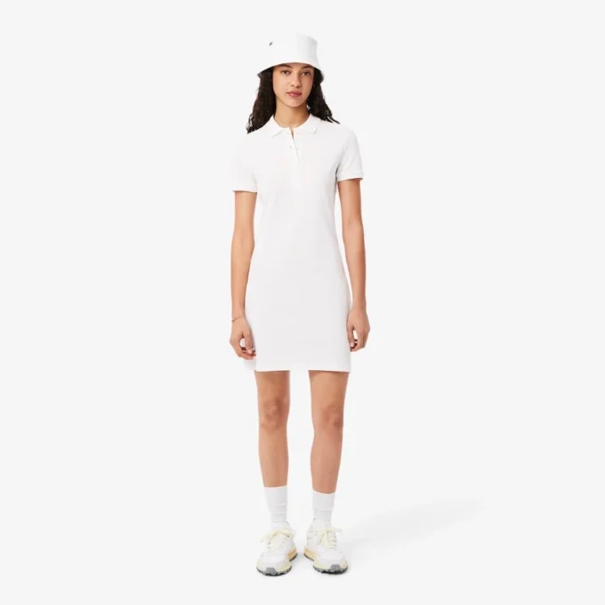 Slim fit stretch mini piqué Polo jurk voor dames
