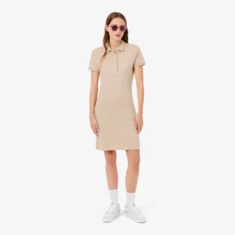 Slim fit stretch mini piqué Polo jurk voor dames