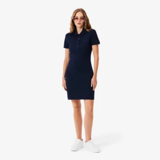 Slim fit stretch mini piqué Polo jurk voor dames