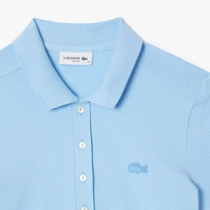 Slim fit stretch mini piqué Polo jurk voor dames