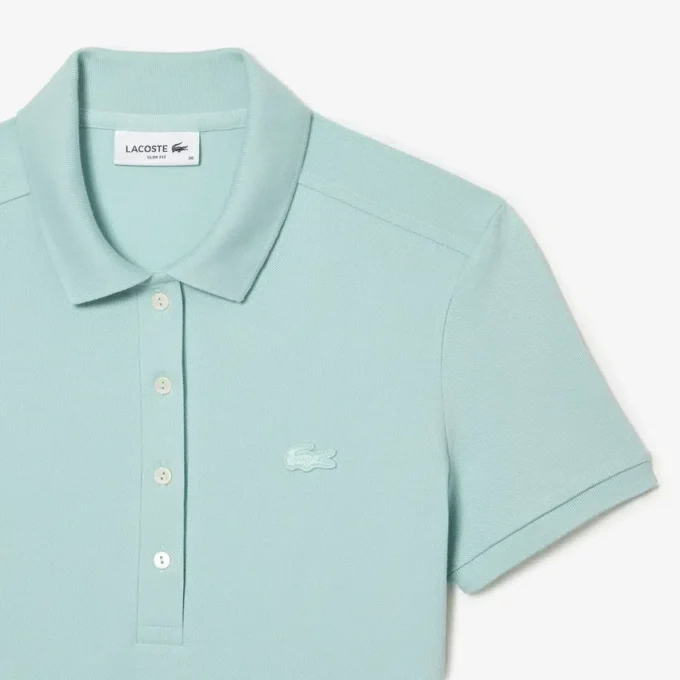 Slim fit stretch mini piqué Polo jurk voor dames