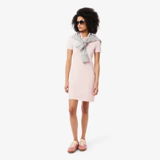 Slim fit stretch mini piqué Polo jurk voor dames