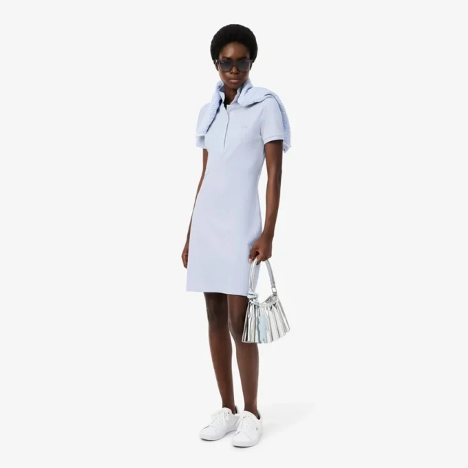 Slim fit stretch mini piqué Polo jurk voor dames