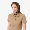 Slim fit stretch mini piqué Polo jurk voor dames