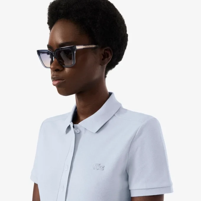 Slim fit stretch mini piqué Polo jurk voor dames
