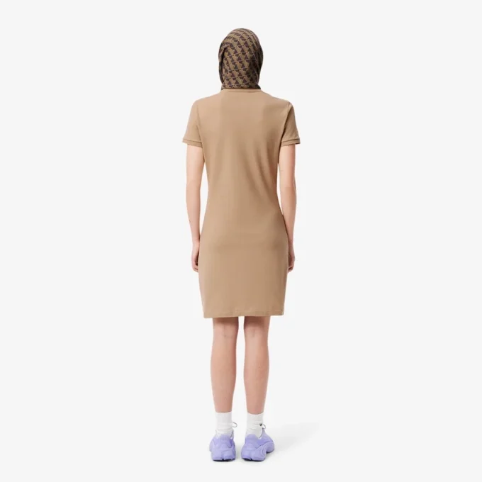 Slim fit stretch mini piqué Polo jurk voor dames