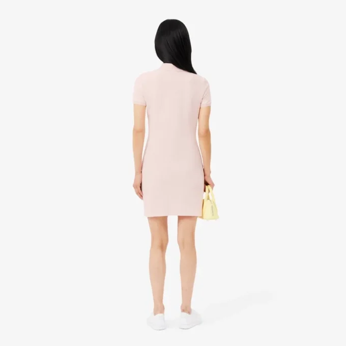 Slim fit stretch mini piqué Polo jurk voor dames