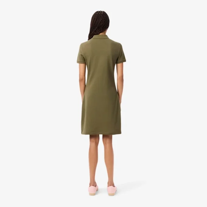 Slim fit stretch mini piqué Polo jurk voor dames
