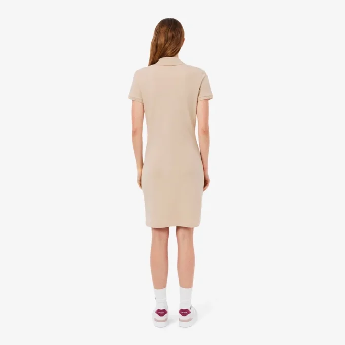Slim fit stretch mini piqué Polo jurk voor dames