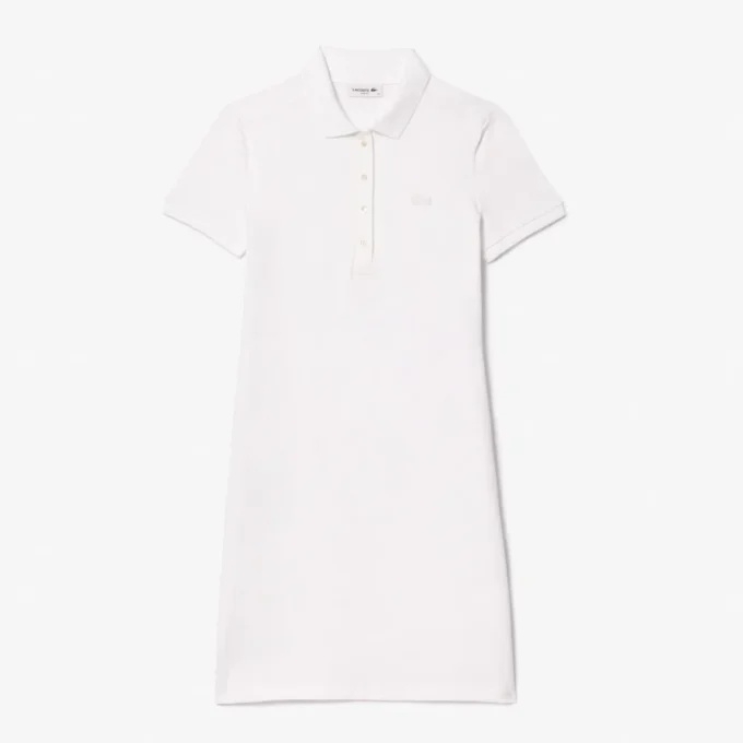 Slim fit stretch mini piqué Polo jurk voor dames