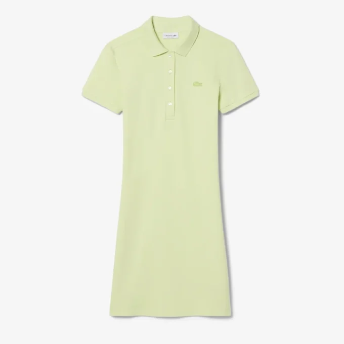 Slim fit stretch mini piqué Polo jurk voor dames