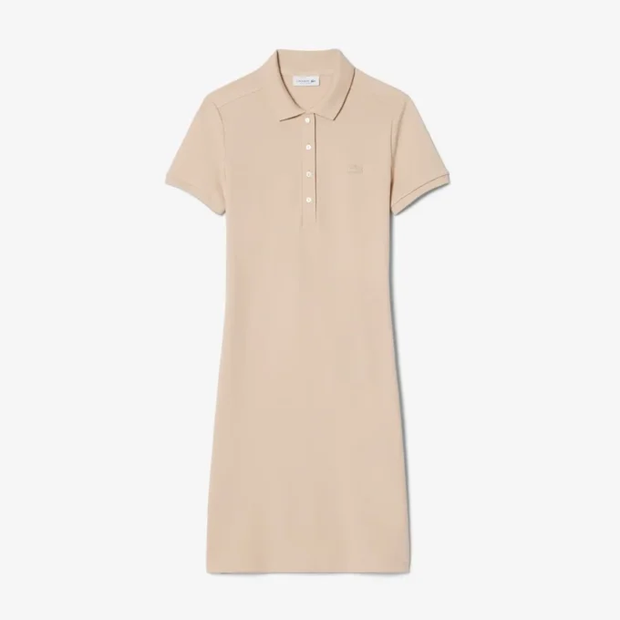 Slim fit stretch mini piqué Polo jurk voor dames