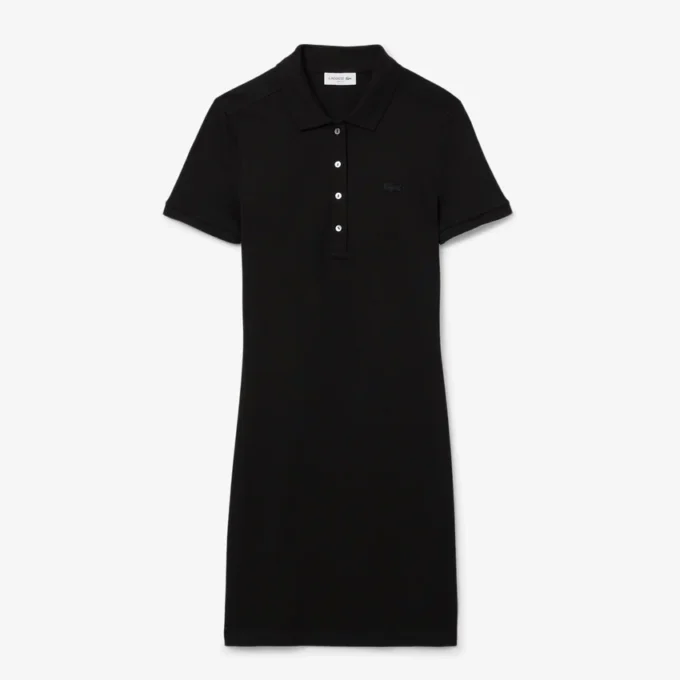 Slim fit stretch mini piqué Polo jurk voor dames