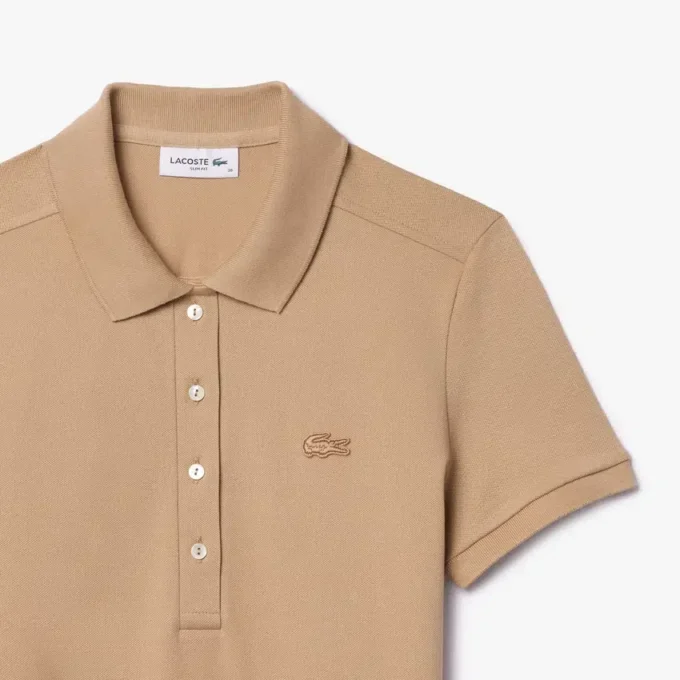 Slim fit stretch mini piqué Polo jurk voor dames