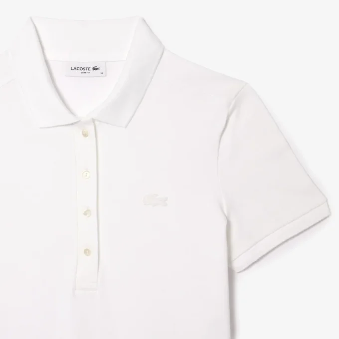 Slim fit stretch mini piqué Polo jurk voor dames