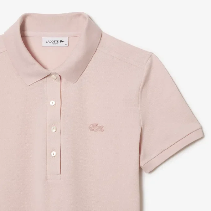 Slim fit stretch mini piqué Polo jurk voor dames