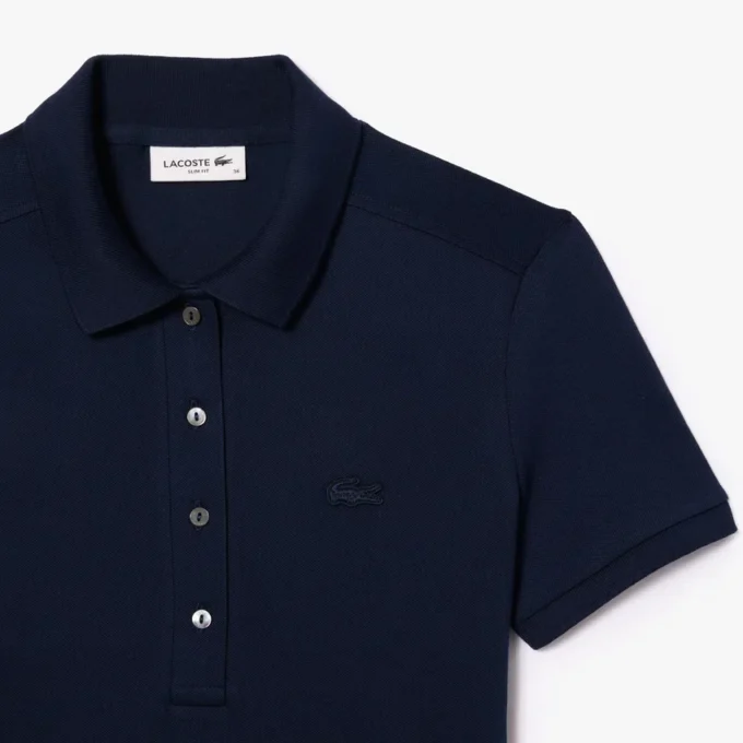 Slim fit stretch mini piqué Polo jurk voor dames