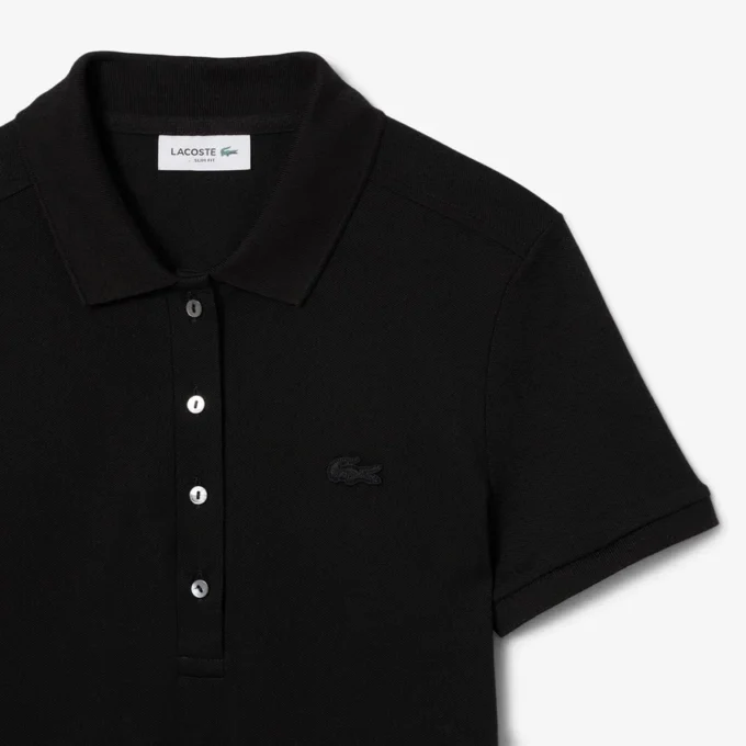 Slim fit stretch mini piqué Polo jurk voor dames
