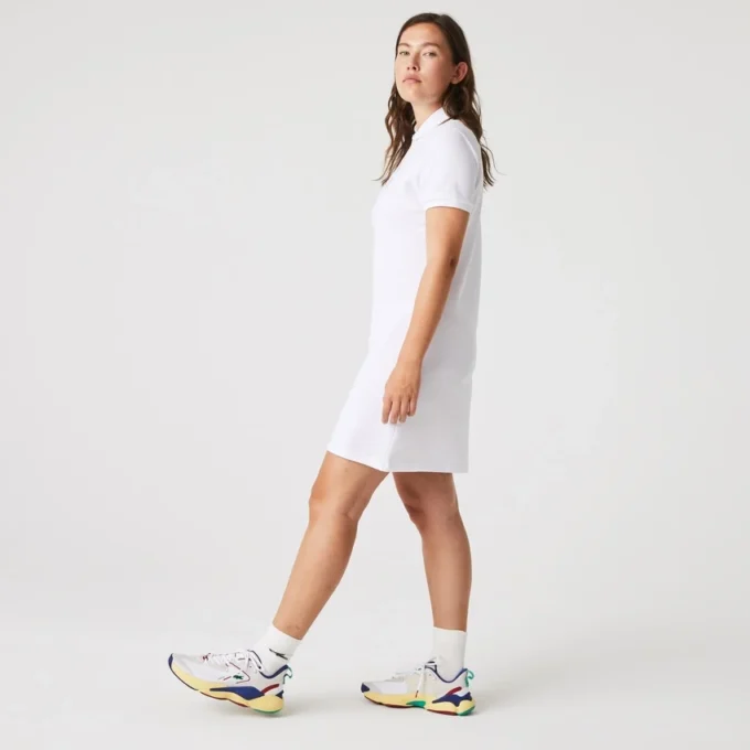 Slim fit stretch mini piqué Polo jurk voor dames