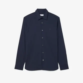 Slim fit stretch overhemd met knopen voor heren